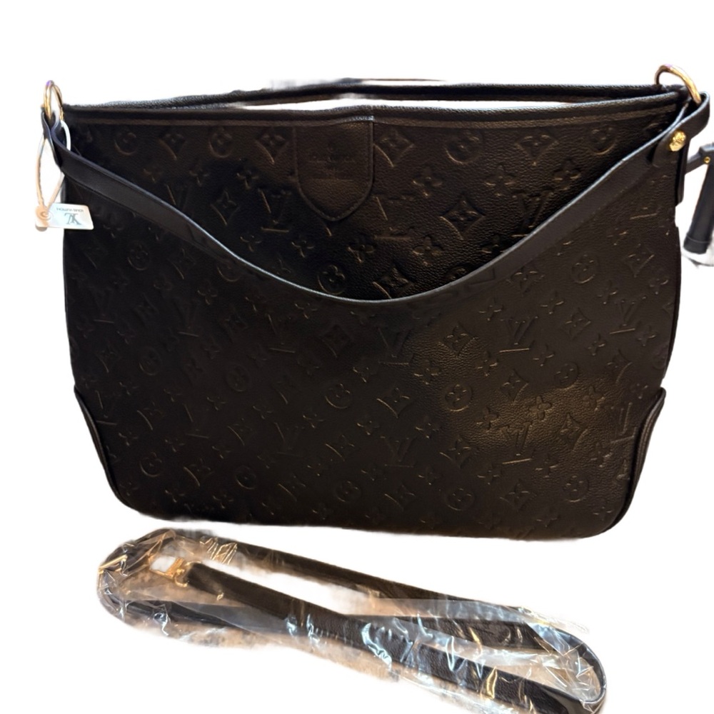 Chic Black Embossed Shoulder Bag